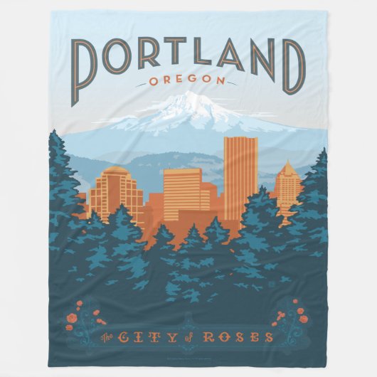Portland, OF Fleece Deken (Voorkant)