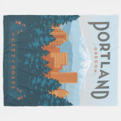 Portland, OF Fleece Deken (Voorkant (Horizontaal))