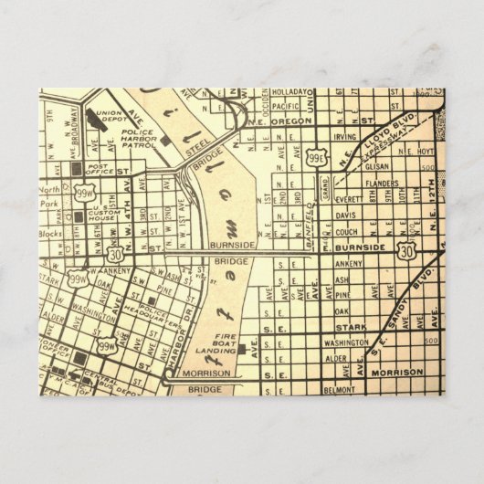 Portland, OF  kaart (Voorkant)