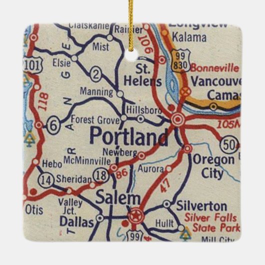 Portland of kaart keramisch ornament (Achterkant)