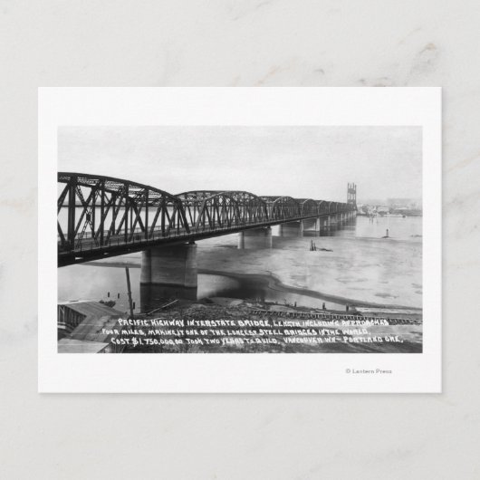 Portland, of Pacific Highway Interstate Bridge Briefkaart (Voorkant)