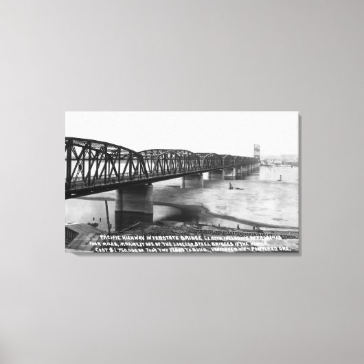 Portland, of Pacific Highway Interstate Bridge Canvas Afdruk (Voorkant)