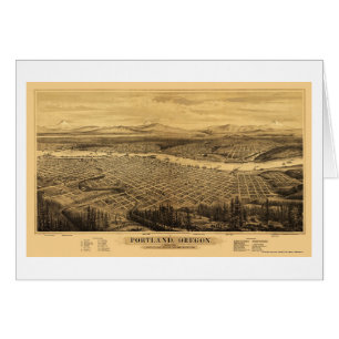 Portland, OF Panoramische Kaart - 1879