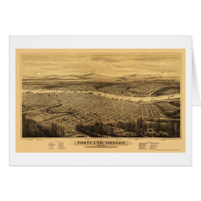 Portland, OF Panoramische Kaart - 1879 (Voorkant Horizontaal)