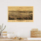 Portland, OF Panoramische Kaart - 1879 Poster (Keuken)