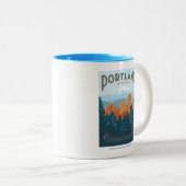 Portland, OF Tweekleurige Koffiemok (Voorkant rechts)