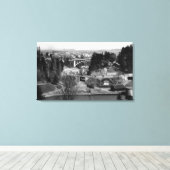 Portland, OF Uitzicht uit de stad Canvas Afdruk (Insitu (Houten vloer))
