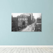 Portland, OF Uitzicht van 3D Street Foto Canvas Afdruk (Insitu (Houten vloer))