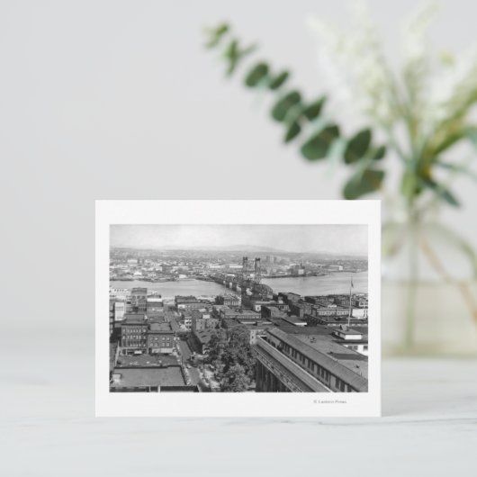 Portland, OF Uitzicht van City en Hawthorne Bridge Briefkaart (Staand voorkant)