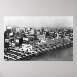 Portland, OF Uitzicht vanuit de lucht van de Hawth Poster