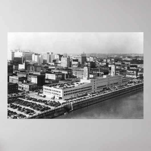 Portland, OF Uitzicht vanuit de lucht van de Hawth Poster (Voorkant)