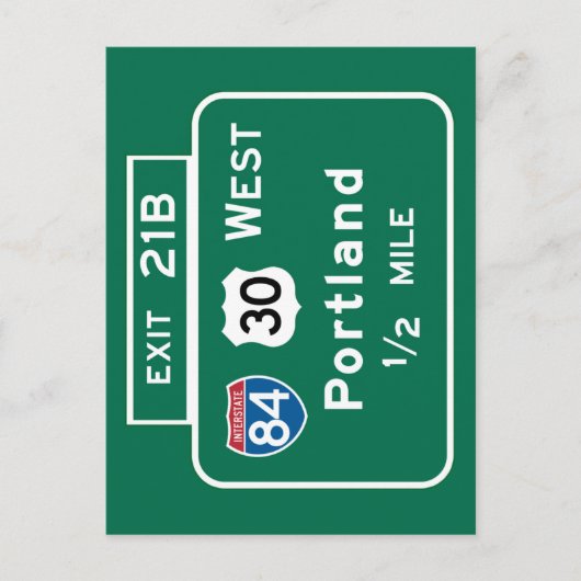 Portland, of wegwijzer briefkaart (Voorkant)