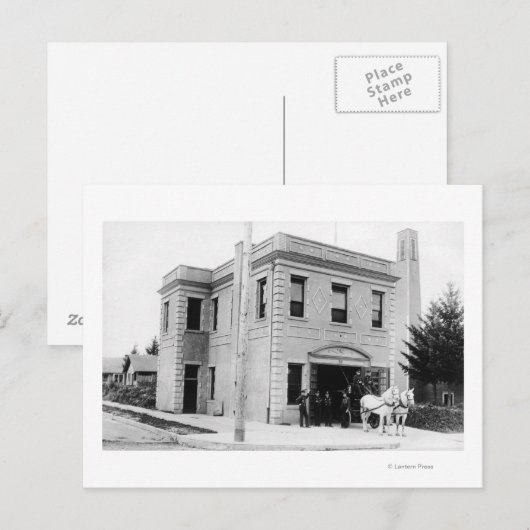 Portland, OR Fire Station #30 Horse Cart Briefkaart (Voorkant / Achterkant)