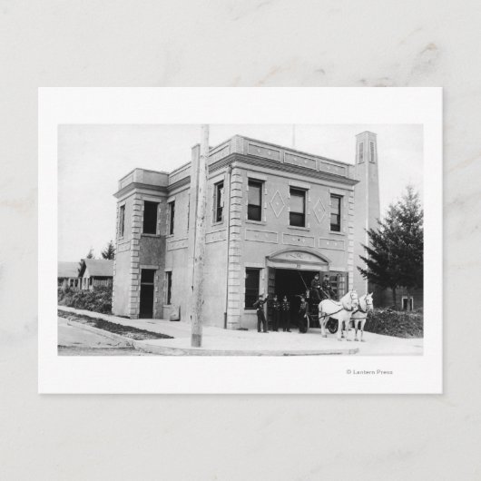 Portland, OR Fire Station #30 Horse Cart Briefkaart (Voorkant)