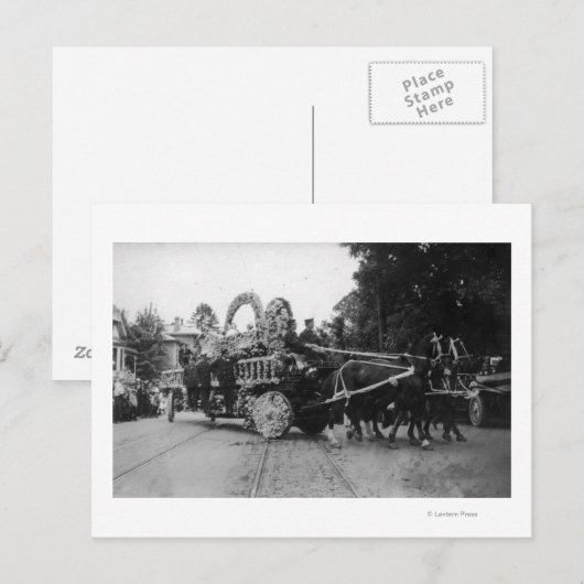 Portland, OR Roos Festival Parade Paarden Briefkaart (Voorkant / Achterkant)