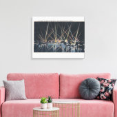 Portland, OR - slagersheiverlichting Canvas Afdruk (Insitu (Woonkamer))