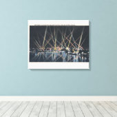 Portland, OR - slagersheiverlichting Canvas Afdruk (Insitu (Houten vloer))