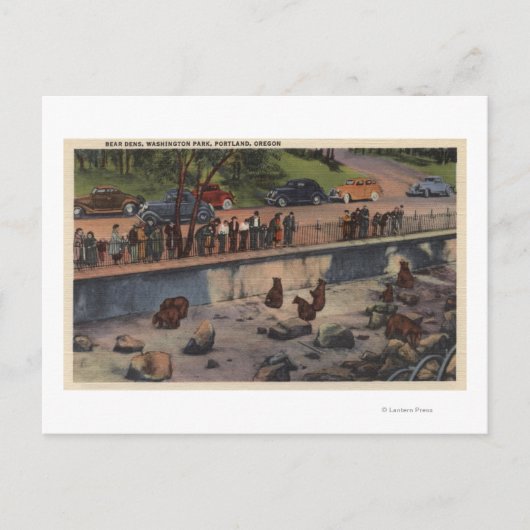 Portland, ORBar Dens in Washington Park Briefkaart (Voorkant)