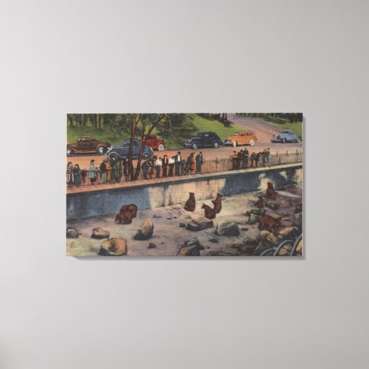 Portland, ORBar Dens in Washington Park Canvas Afdruk (Voorkant)