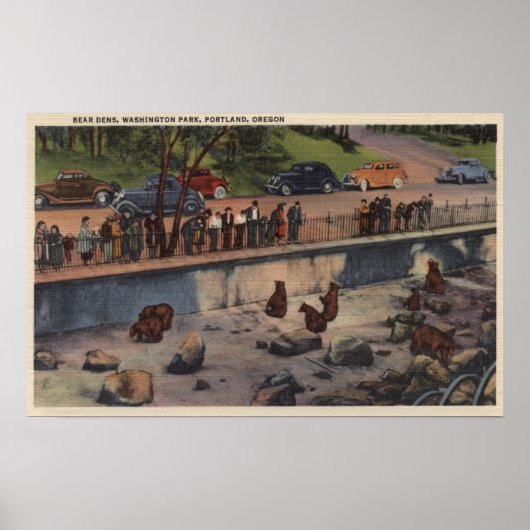 Portland, ORBar Dens in Washington Park Poster (Voorkant)