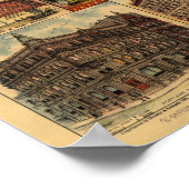 Portland Oregon 1890 Antiek Panoramische Kaart Poster (Hoek)