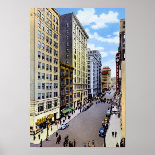 Portland Oregon 6e Avenue Poster (Voorkant)