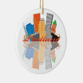 Portland Oregon Abstract Downtown City Skyline Keramisch Ornament (Rechts)