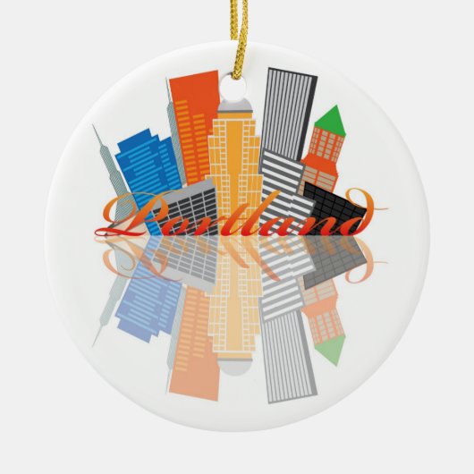 Portland Oregon Abstract Downtown City Skyline Keramisch Ornament (Voorkant)