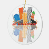 Portland Oregon Abstract Downtown City Skyline Keramisch Ornament (Links)