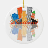 Portland Oregon Abstract Downtown City Skyline Keramisch Ornament (Achterkant)