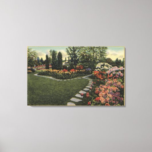 Portland, Oregon, Azaleas en Rhododendrons Canvas Afdruk (Voorkant)