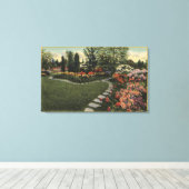 Portland, Oregon, Azaleas en Rhododendrons Canvas Afdruk (Insitu (Houten vloer))