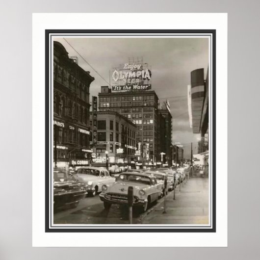 Portland Oregon B&W Poster 1950 20 x 24 (Voorkant)