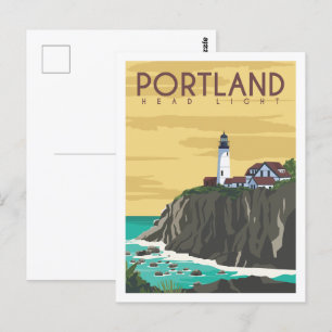 Portland Oregon Beroemde Reisplaats Illustratie Briefkaart