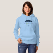 Portland Oregon Bicycle Umbrella Hoodie Sweatshirt (Voorkant volledig)