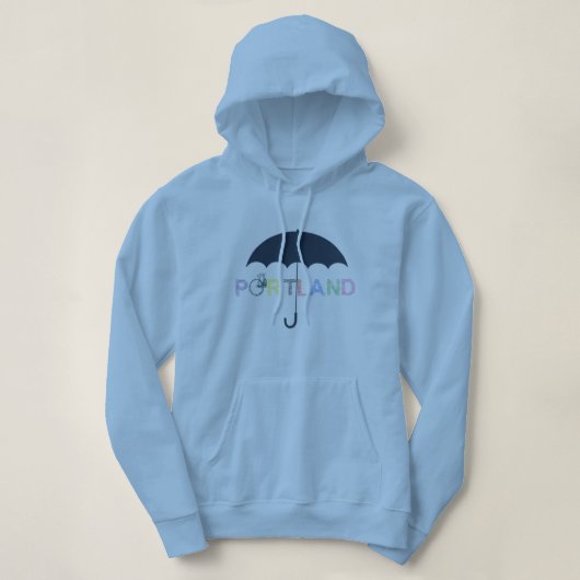 Portland Oregon Bicycle Umbrella Hoodie Sweatshirt (Design voorkant)