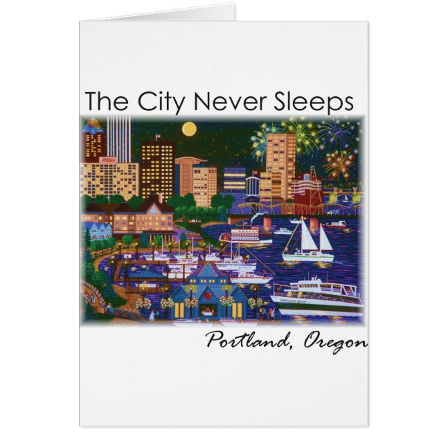 Portland Oregon bij nacht (Voorkant)