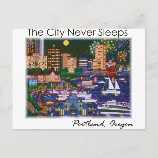 Portland Oregon bij nacht Briefkaart (Voorkant)