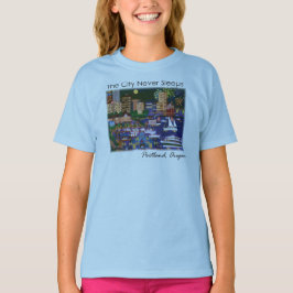 Portland Oregon bij nacht T-shirt