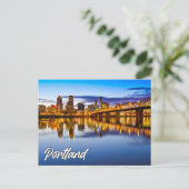 Portland, Oregon, bij zonsondergang Briefkaart (Staand voorkant)