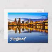 Portland, Oregon, bij zonsondergang Briefkaart (Voorkant / Achterkant)