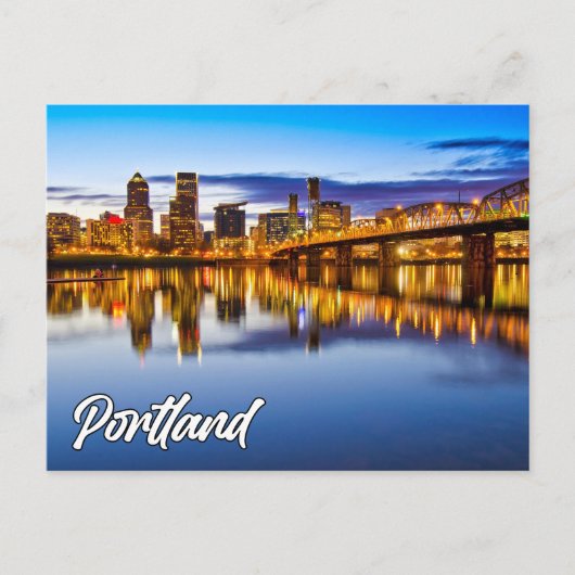 Portland, Oregon, bij zonsondergang Briefkaart (Voorkant)