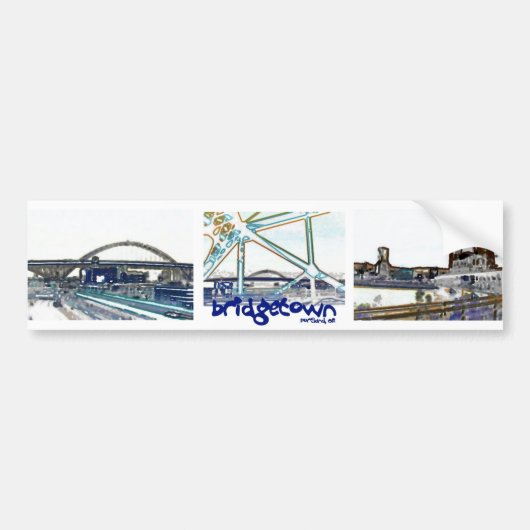 Portland Oregon "Bridgetown" bumpersticker (Voorkant)