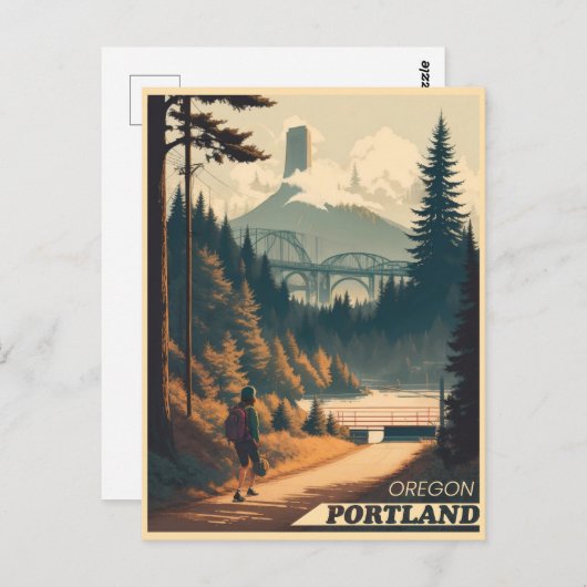 Portland, Oregon Briefkaart (Voorkant / Achterkant)