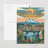 Portland Oregon Briefkaart (Voorkant / Achterkant)