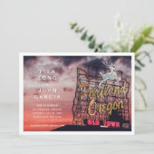 Portland Oregon Bruiloft Save the Date Kaart (Staand voorkant)