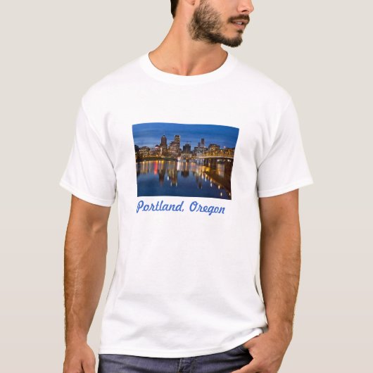 Portland Oregon City Blue Hour T-Shirt (Voorkant)