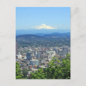 Portland, Oregon City en Mountain Uitzicht Briefkaart (Voorkant)
