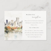 Portland Oregon City Scape bruiloft receptie Informatiekaartje (Voorkant)