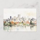 Portland Oregon City Scape bruiloft receptie Informatiekaartje (Achterkant)
